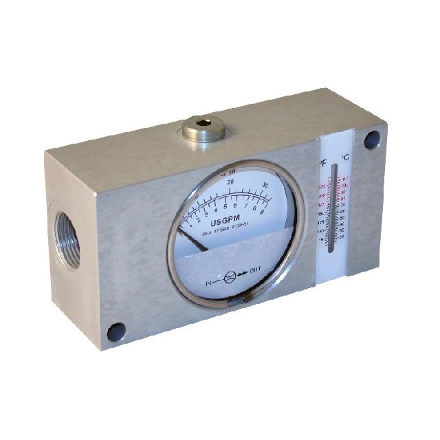 Hydracheck 帶溫度傳感器的直通式流量指示器 HC-FI750-016-T